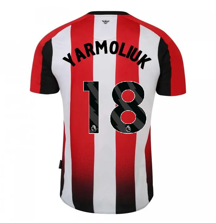 23/25 Brentford Adult Home Shirt YARMOLIUK 18