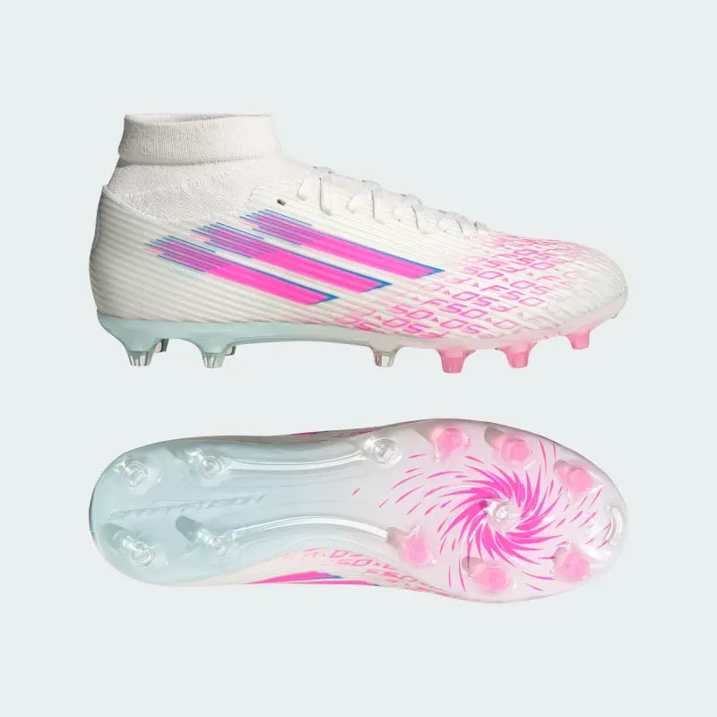 Adidas F50 League Mid-Cut FG/AG Sparkfusion White Lucid Pink (Women's)