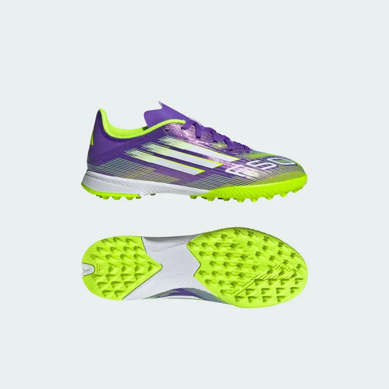 Adidas F50 League TF Purple Rush Cloud White Lucid Lemon (GS)