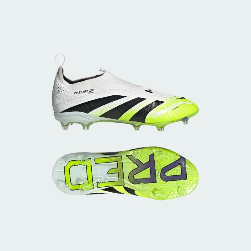 Adidas Predator Elite Laceless FG Cloud White Core Black Lucid Lemon (GS)