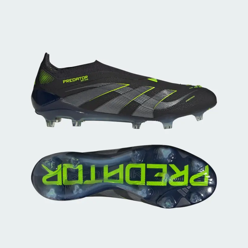 Adidas Predator Elite Laceless FG Core Black Carbon Lucid Lemon-JI1078 Adidas Predator Elite Laceless FG Core Black Carbon Lucid Lemon - Image 1