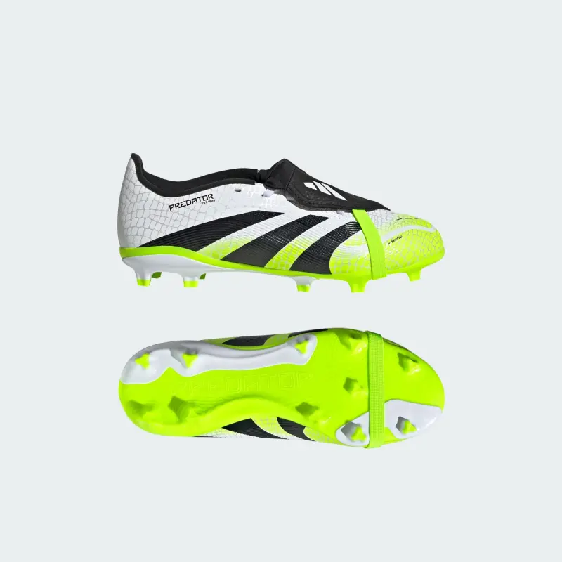 Adidas Predator League Fold-Over Tongue FG/MG Cloud White Core Black Lucid Lemon (GS)