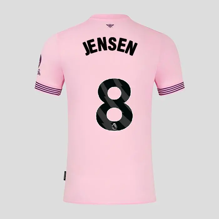 Brentford Adult Away Shirt 24/25 JENSEN 8-2425/4198-2400324-MATHIAS JENSEN 8 Collection - Brentford Football Shirts & Shoes