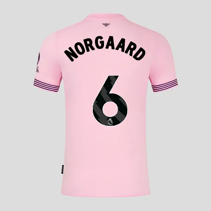Brentford Adult Away Shirt 24/25 NORGAARD 6-2425/4192-2400324-CHRISTIAN NORGAARD 6 Collection - Brentford Football Shirts & Shoes