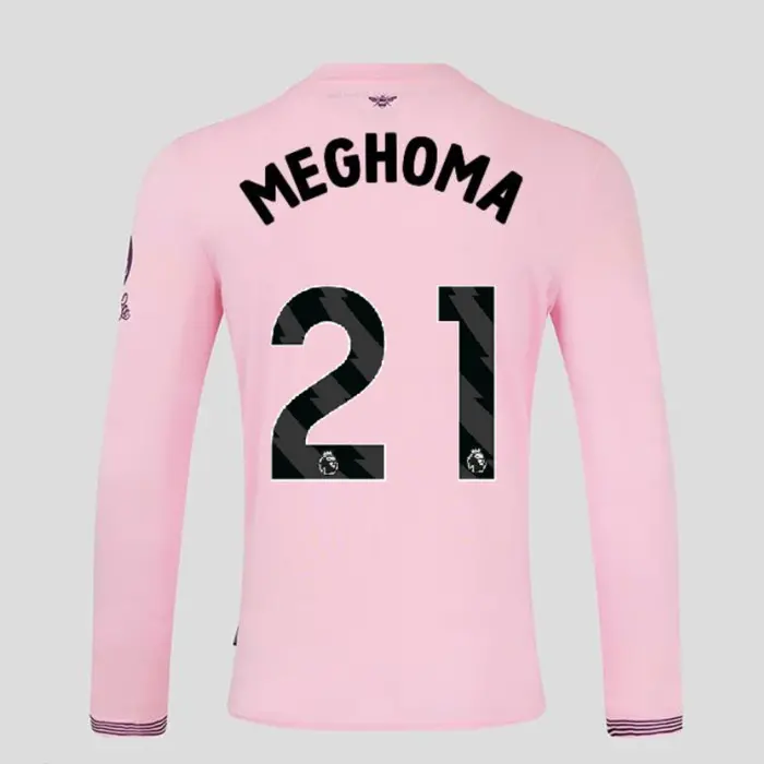 Brentford Adult  Away Shirt L/S 24/25 MEGHOMA 21-2425/437-42400336-JAYDEN MEGHOMA 21 Collection - Brentford Football Shirts & Shoes