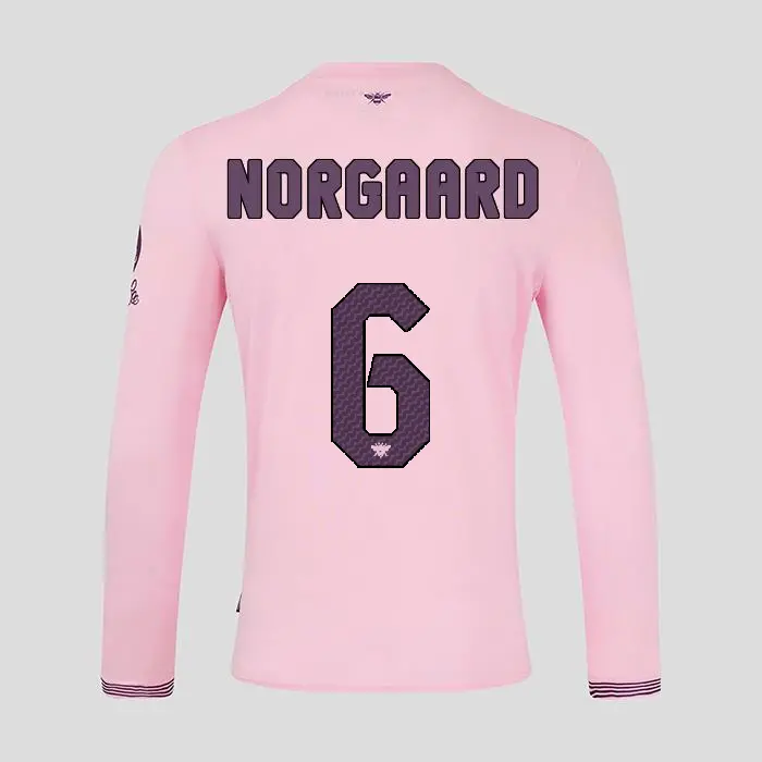 Brentford Adult  Away Shirt L/S 24/25 NORGAARD 6-2425/4341-2400336-CHRISTIAN NORGAARD 6 Collection - Brentford Football Shirts & Shoes