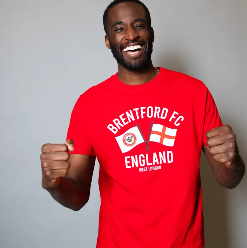 Brentford Club & Country England Flag Tee-2400315 Collection - Brentford Football Shirts & Shoes