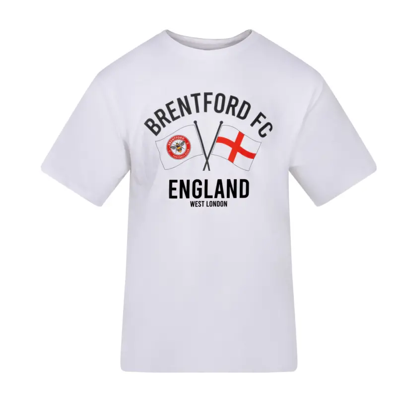 Brentford Club & Country England Flag Tee-2400316 Collection - Brentford Football Shirts & Shoes