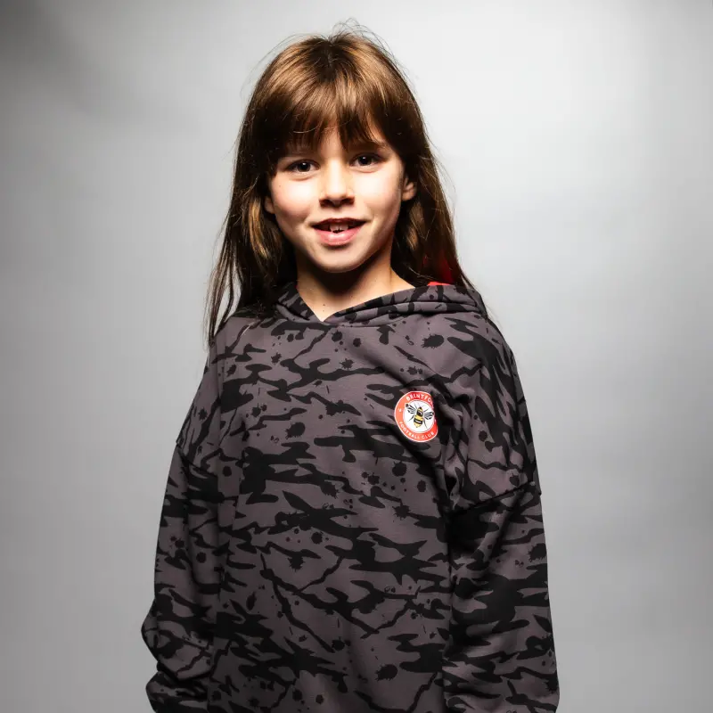 Brentford Junior Crest Camo OH Hoody-2400042 Collection - Brentford Football Shirts & Shoes