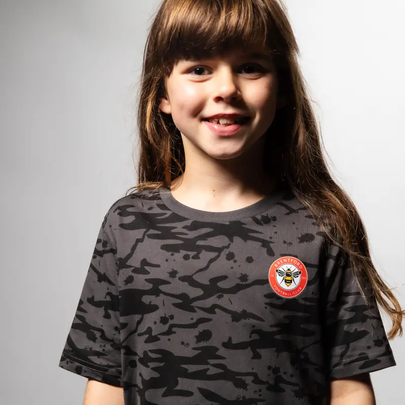 Brentford Junior Crest Camo Tee-2400044 Collection - Brentford Football Shirts & Shoes