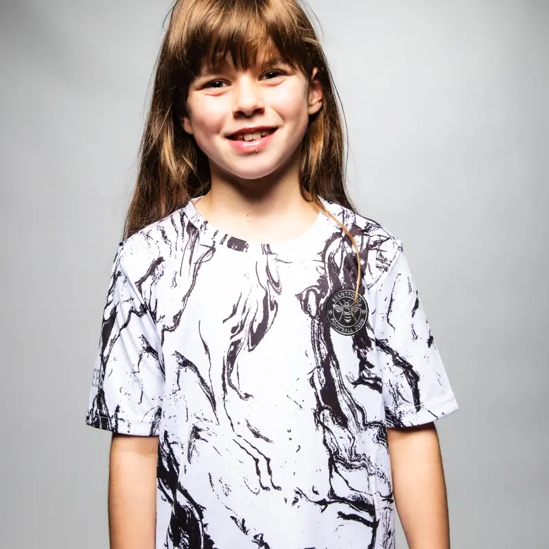 Brentford Junior Marble Poly Tee-2400011 Collection - Brentford Football Shirts & Shoes Brentford Junior Marble Poly Tee-2400011 Collection - Brentford Football Shirts & Shoes