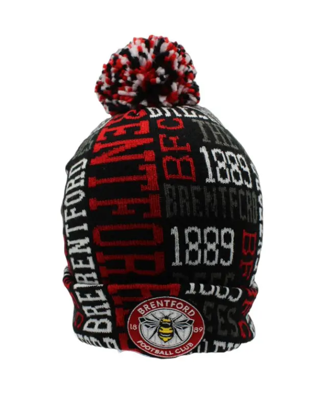 Brentford Multi Text Beanie Collection - Brentford Football Shirts & Shoes