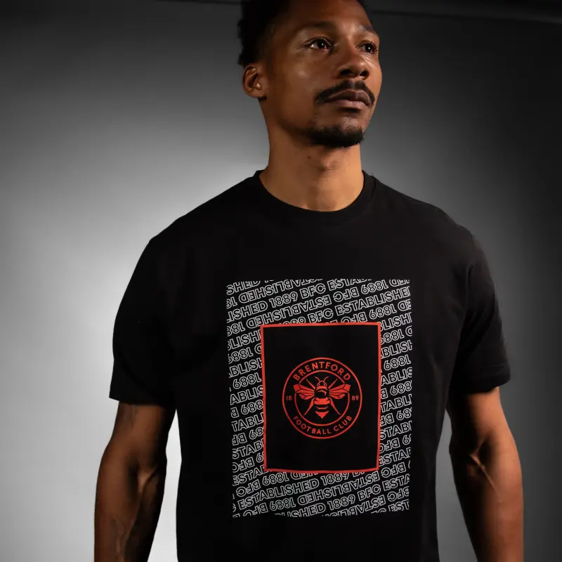 Brentford Multi Text Wiggins Tee-2500012 Collection - Brentford Football Shirts & Shoes