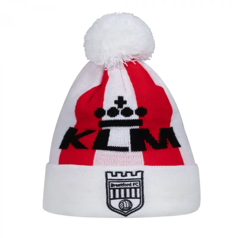 Brentford Retro Kit Knit Bobble Hat Collection - Brentford Football Shirts & Shoes