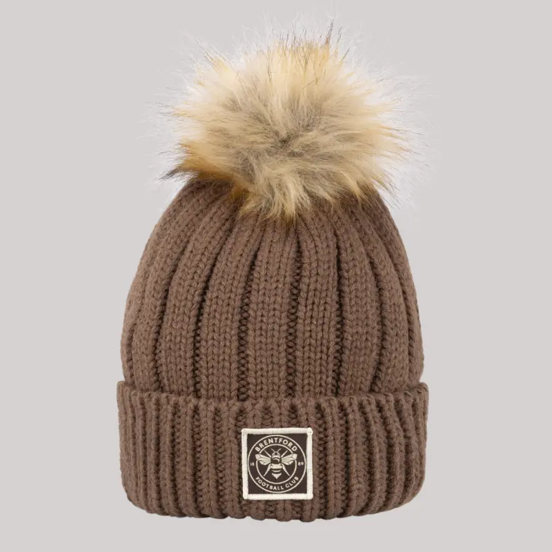 Brentford Womens Fur Pom Beanie 24 Collection - Brentford Football Shirts & Shoes