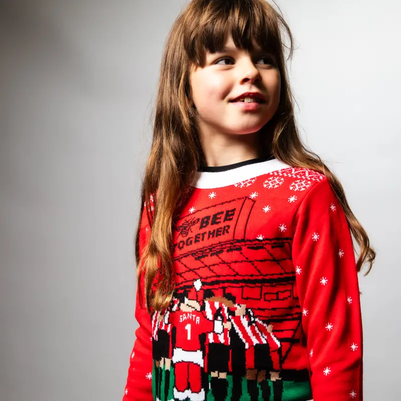 Christmas Junior  Santa Huddle Jumper-2400404 Collection - Brentford Football Shirts & Shoes
