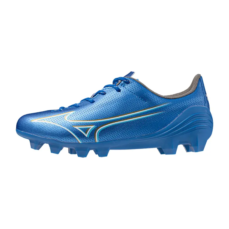Mizuno MIZUNO ALPHA SELECT JR Laser Blue/White/Gold-P1GB246527 Collection - Brentford Football Shirts & Shoes