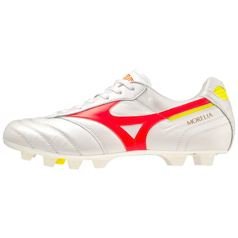 Mizuno Morelia II JAPAN White/FCoral2/Bolt2-P1GA230164 Collection - Brentford Football Shirts & Shoes