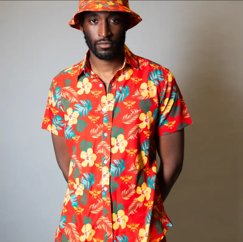 Multi Bee Floral Hawaiian Shirt-2400024 Collection - Brentford Football Shirts & Shoes