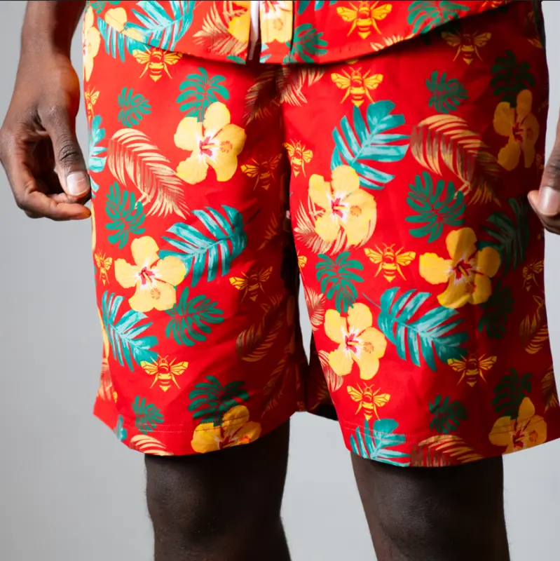 Multi Bee Floral Hawaiian Shorts-2400025 Collection - Brentford Football Shirts & Shoes