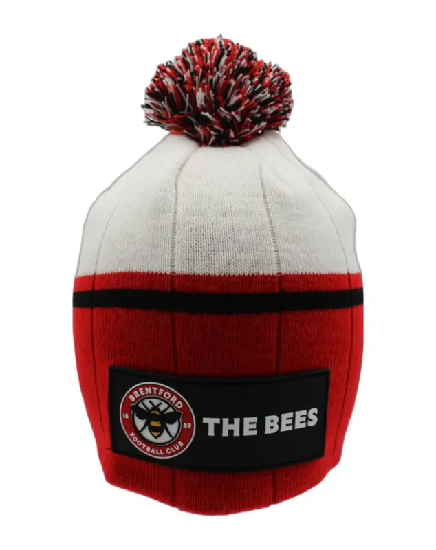 The Bees Ribbed Bobble Beanie Collection - Brentford Football Shirts & Shoes